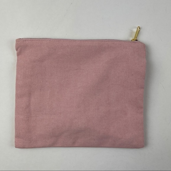 Oak Lane Cosmetic Bag Womens Pink Gold Zipper Square - Picture 4 of 5